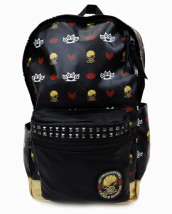 Five Finger Death Punch 5FDP Black and Gold Studded Backpack