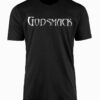 100% cotton black t-shirt with a distressed Godsmack logo on the front.