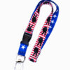 Peace Hand Symbol and Stars Red White and Blue Lanyard