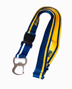 Good Year Blue and Yellow Bottle Opener Lanyard
