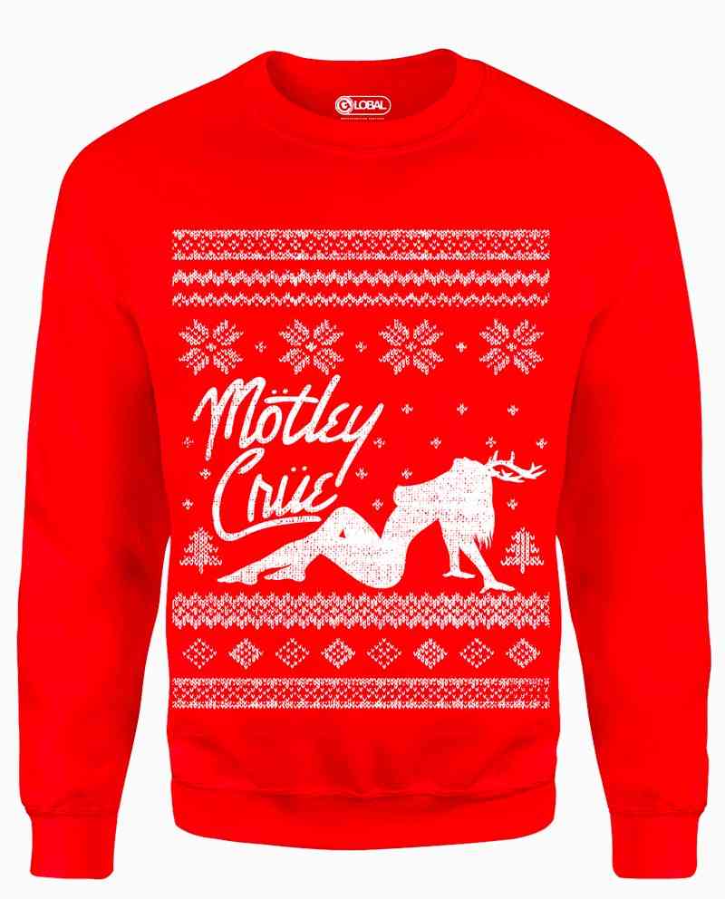 Motley Crue White Christmas Sweatshirt | Pop Cult - Officially Licensed  Apparel and Accessories