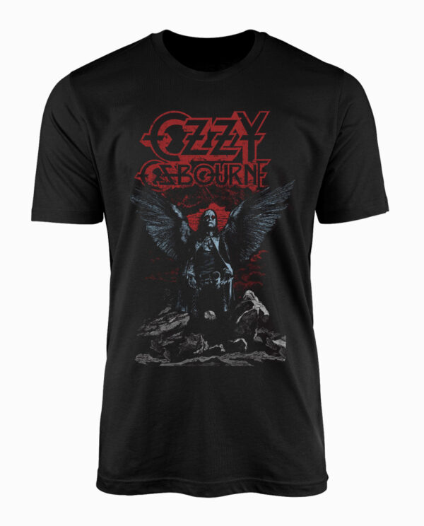 Ozzy Ozbourne Angel Wings Black T-Shirt