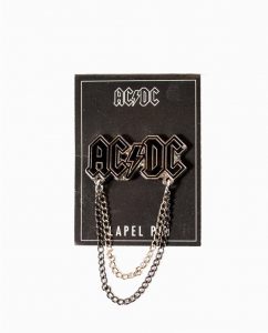 AC/DC Silver Chain Logo Lapel Pin