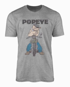 Popeye on Motorcycle Distressed T-Shirt Main Image