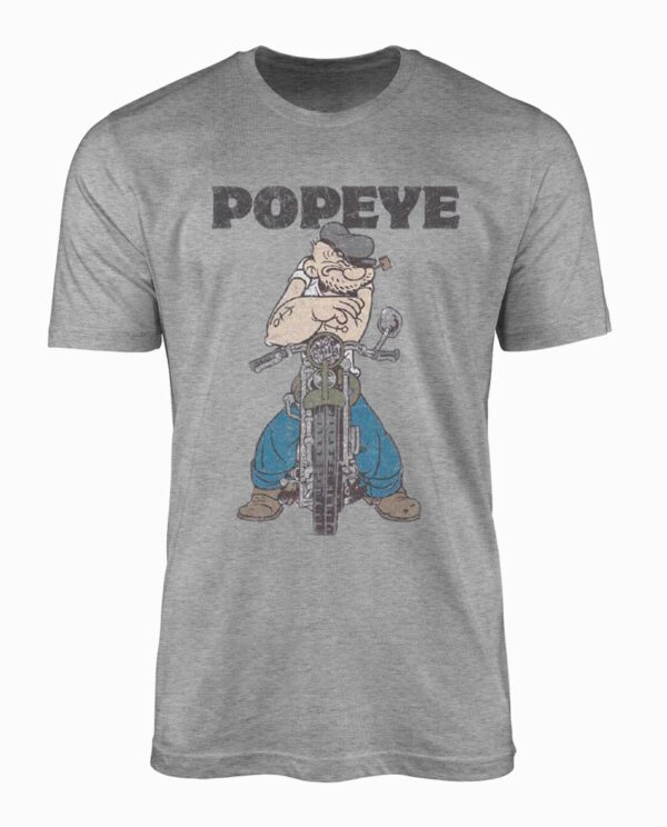 Popeye on Motorcycle Distressed T-Shirt Main Image
