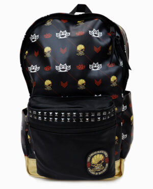 Five Finger Death Punch 5FDP Black and Gold Studded Backpack