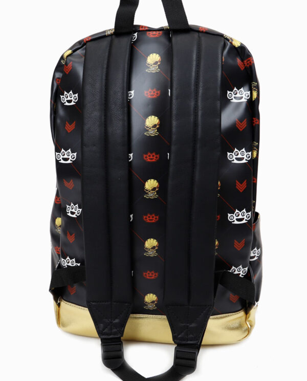 Five Finger Death Punch 5FDP Black and Gold Studded Backpack