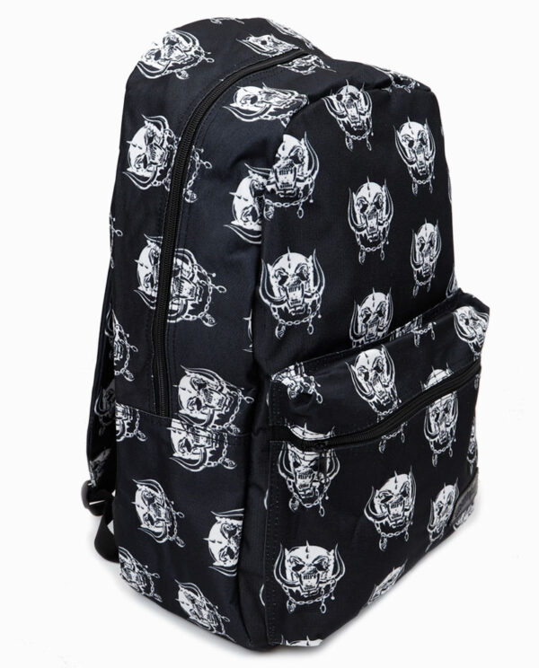 Motorhead Repeat Print Black and White Backpack