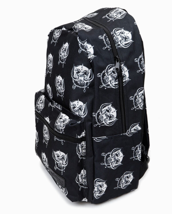 Motorhead Repeat Print Black and White Backpack