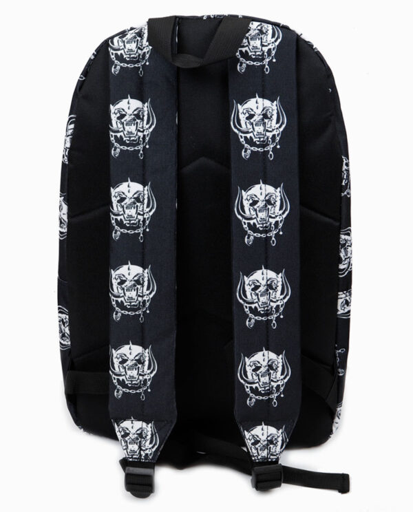 Motorhead Repeat Print Black and White Backpack