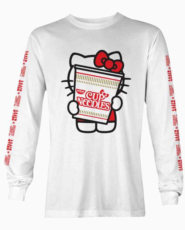 Hello Kitty CUp Noodles White Long Sleeve T-Shirt Main Image