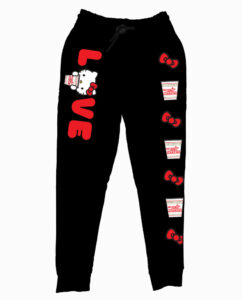 Hello Kitty Cup Noodles Black Joggers Main Image