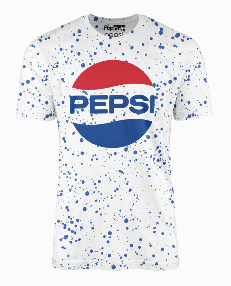 kryds Modstander arbejdsløshed Pepsi Blue Speckle Dye White T-Shirt | Pop Cult - Officially Licensed  Apparel and Accessories