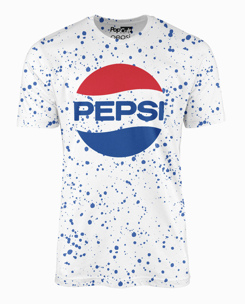 Blinke pause fuzzy Pepsi Blue Speckle Dye White T-Shirt | Pop Cult - Officially Licensed  Apparel and Accessories