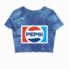 Pepsi Crystal Wash Blue and White Crop Top T-Shirt