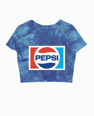 Pepsi Crystal Wash Blue and White Crop Top T-Shirt