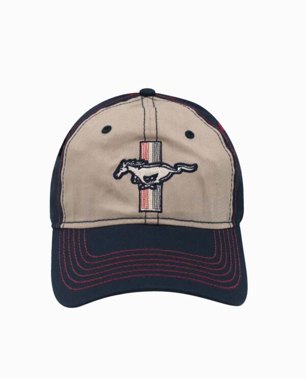 Ford Mustang Navy and Tan Velcro Leisure Hat