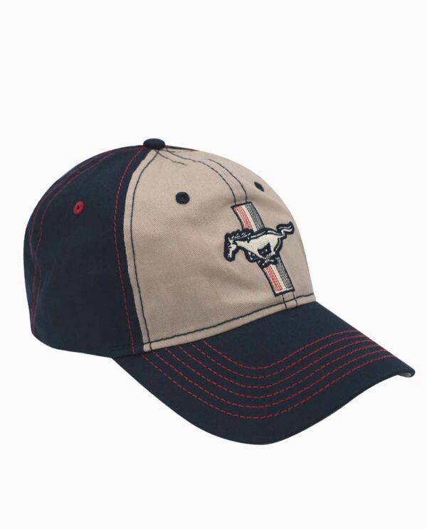 Ford Mustang Navy and Tan Velcro Leisure Hat