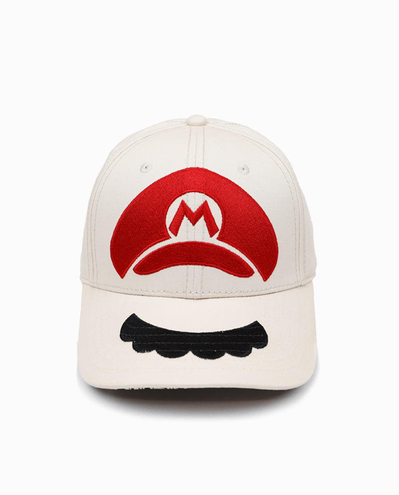 Nintendo Super Mario Mustache and Hat Off-White Adjustable | Pop Cult - Licensed Apparel and Accessories