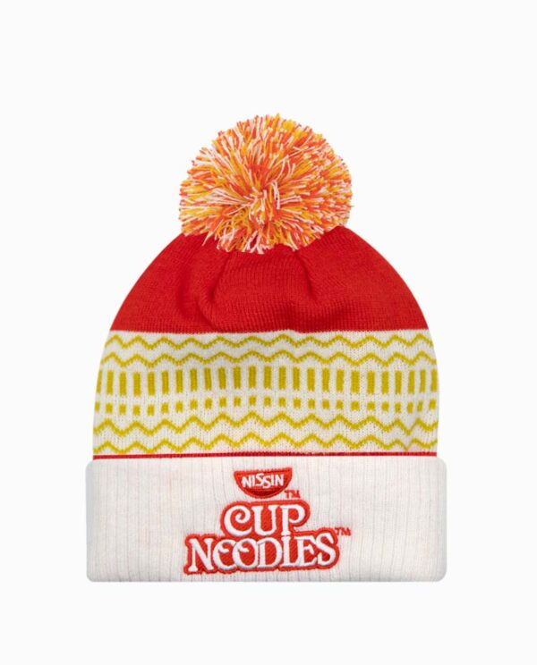 Cup Noodles Red-White Pom Knit Beanie Main Image