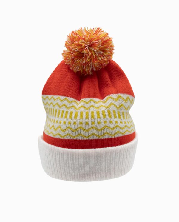 Cup Noodles Embroidered Red Pom Knit Beanie