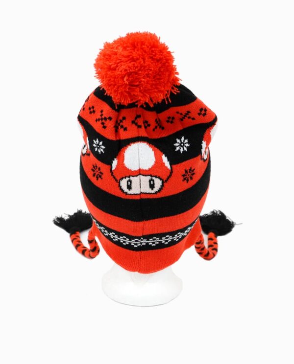 Nintendo Orange and Black Super Mario Mushroom Laplander Beanie