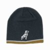Mack Truck Bulldog Charcoal White and Gold Knit Beanie