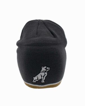 Mack Truck Bulldog Charcoal White and Gold Knit Beanie