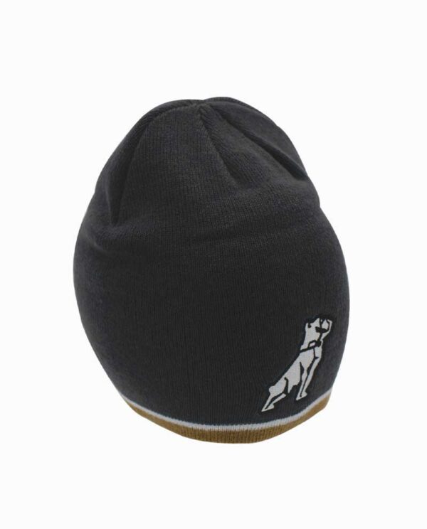 Mack Truck Bulldog Charcoal White and Gold Knit Beanie