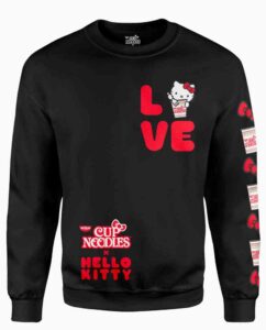 Hello Kitty/Cup Noodles Black LOVE Sweatshirt Main Image