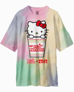 Hello Kitty Cup Noodles Tie-Dye Oversized T-Shirt Main Image