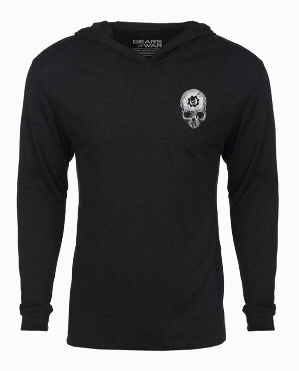 Gears of War Lancer & Skull Metal Long Sleeve Hooded T-Shirt Main Image