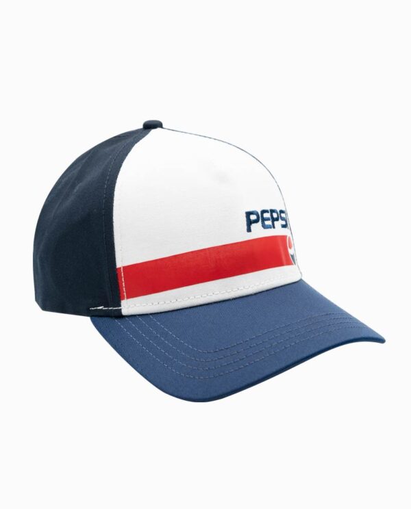 Pepsi White, Blue, and Red Mesh Trucker Snapback Hat