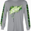 Mountain Dew Grey Long Sleeve Shirt With Green Camo Print