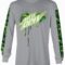 Mountain Dew Grey Long Sleeve Shirt With Green Camo Print