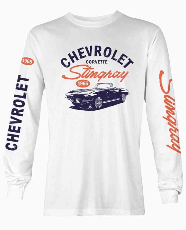 Chevy Corvette Stingray White Long Sleeve Shirt