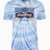 Goodyear Blue and White Spiral Tie-Dye T-Shirt
