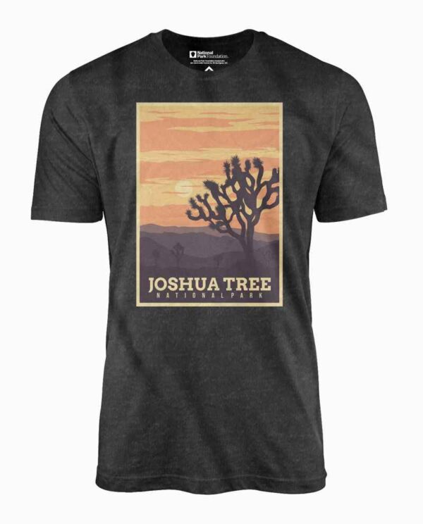National Parks Joshua Tree Poster Black T-Shirt Main Image