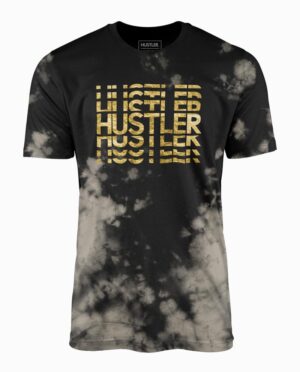 Hustler Repeat Logo Bleach Wash T-Shirt Main Image