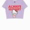 Hello Kitty X Cup Noodles Always Hungry Lavender Crop Top Main Image