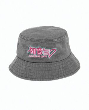 Hatsune Miku Black Pigment Wash Bucket Hat