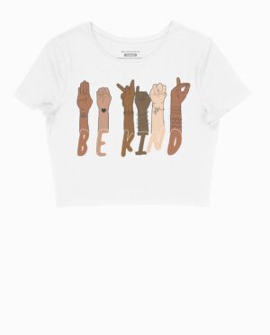 Be Kind White Crop Top