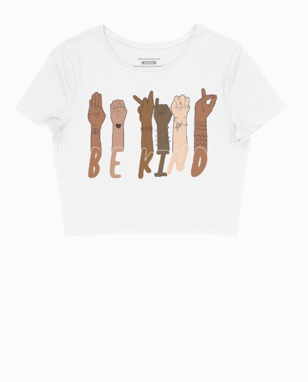 Be Kind White Crop Top