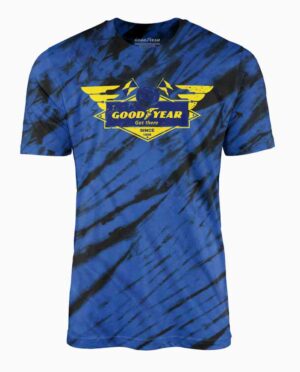 Goodyear Blue and Black Tie Dye T-Shirt