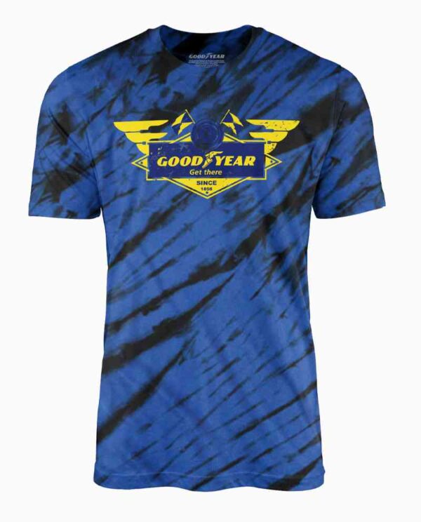 Goodyear Blue and Black Tie Dye T-Shirt