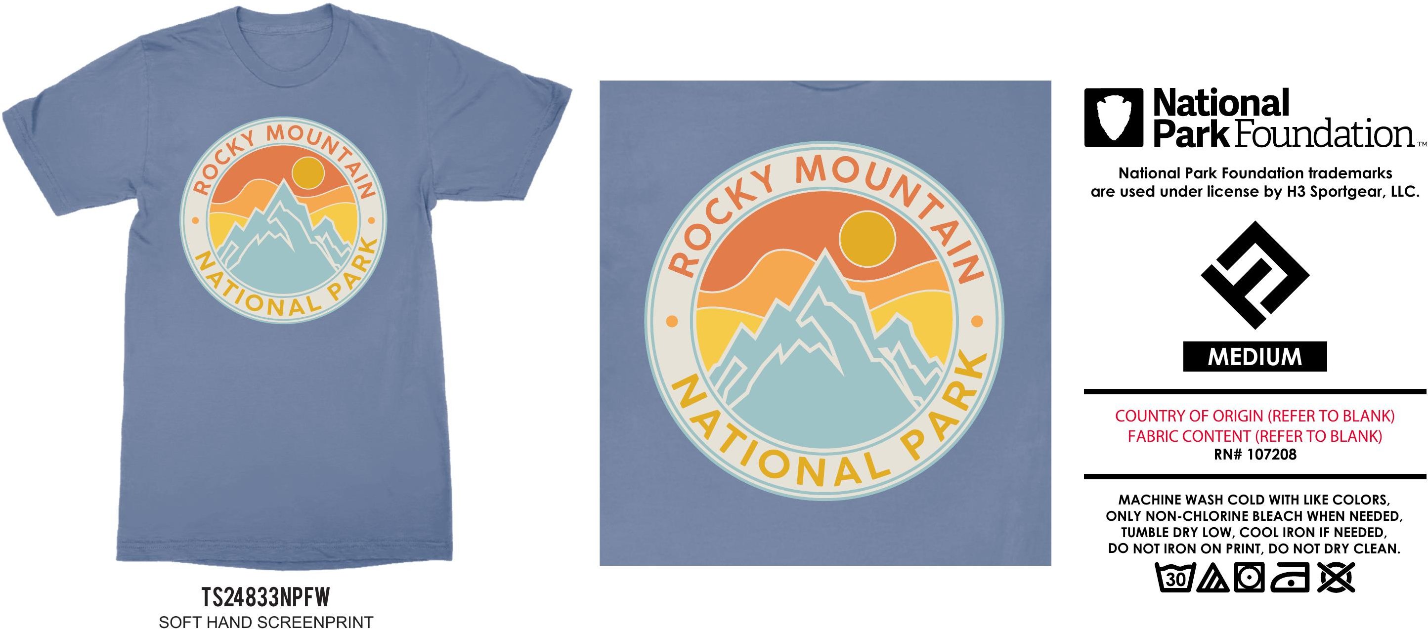 ROCKY MOUNTAINS NAT PARK/SLATE BLUE/NPF/SS OVERSIZED TEE