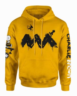 Peanuts Charlie Brown Yellow Zig Zag Stripe Hoodie Main image