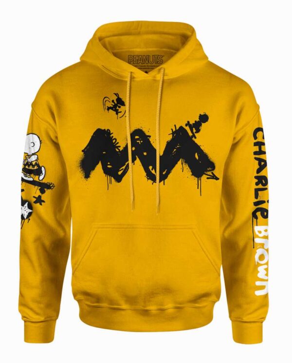 Peanuts Charlie Brown Yellow Zig Zag Stripe Hoodie Main image