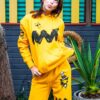Peanuts Charlie Brown Yellow Zig Zag Stripe Hoodie Lifestyle Main Image
