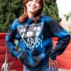 Peanuts Crabby Lucy Blue-Black Wash Hoodie Lifestyle Main Image